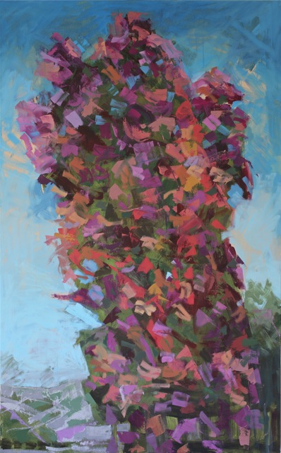 Red Tree Leaning